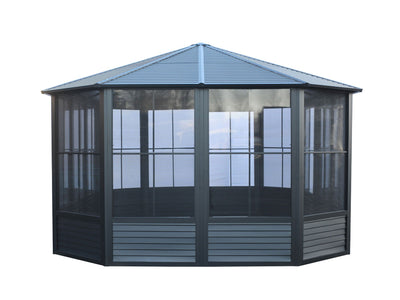 Florence 12x15 Solarium, Metal Roof–Black