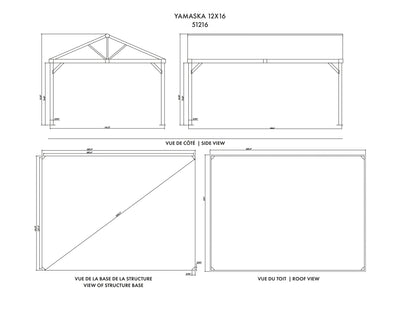 Yamaska 12x20 barn style gazebo, aluminum posts wood finish