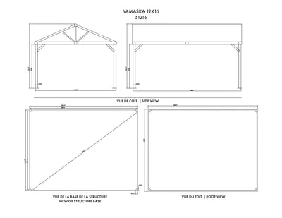 Yamaska 12x16 barn style gazebo, aluminum posts wood finish