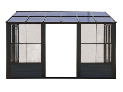 Florence 8x16 ft. Wall-Mounted Solarium, Polycarbonate Roof–Black
