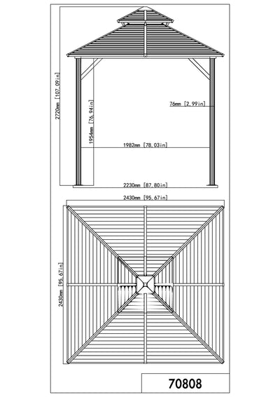 Shefford Gazebo 8x8 ft.–Metal Roof