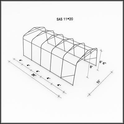 Car Shelter 11 ft. x 20 ft.–White