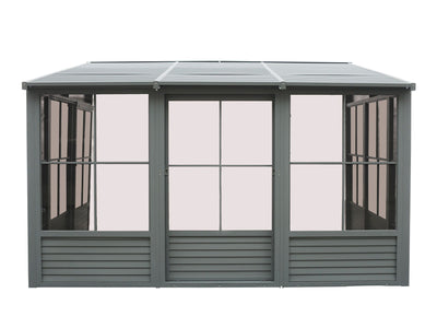 Florence 8x16 ft. Wall–Mounted Solarium, Metal Roof