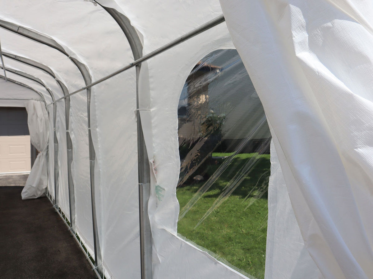 Deluxe Double Car Shelter 18 ft. x 20 ft.–White