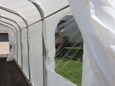 Deluxe Double Car Shelter 18 ft. x 20 ft.–White