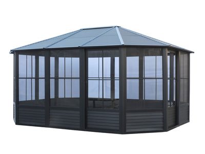 Florence 12x15 Solarium, Metal Roof–Black