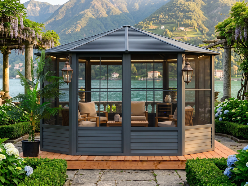Florence 12x12 ft. Solarium–metal Roof, Slate