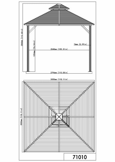 Shefford Gazebo 10x10 ft.-Metal Roof