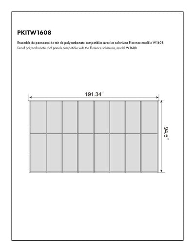 Florence Solarium Polycarbonate Roof Panel Set – Model W1608
