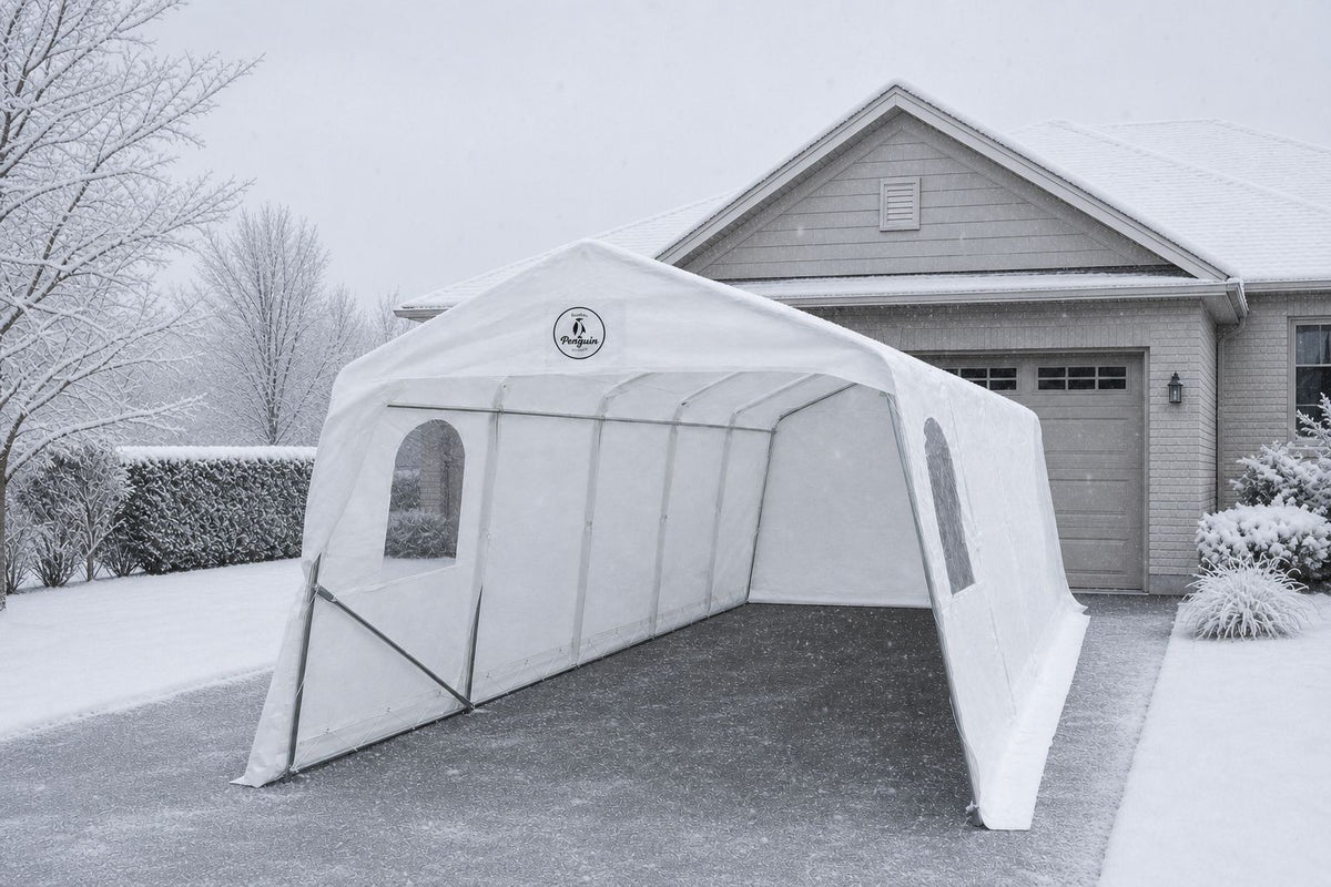 Car Shelter 11 ft. x 16 ft.–White
