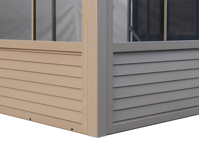Florence 10x16 ft. Wall-Mounted Solarium, Metal Roof-Sand