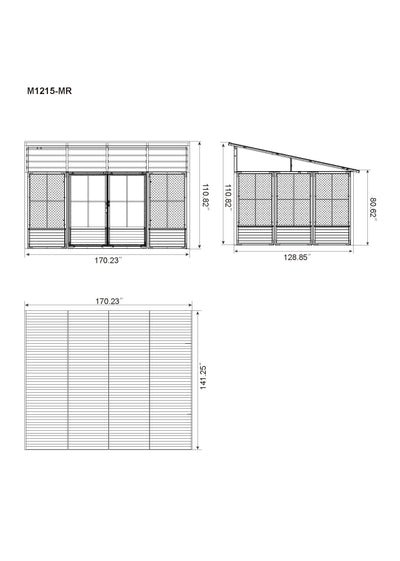 Narvik Solarium 12x15 ft.– Metal Roof Black