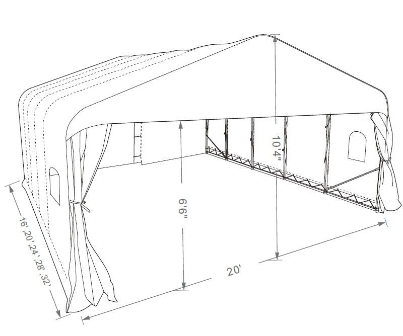 Deluxe Double Car Shelter 20 ft. x 20 ft.– White