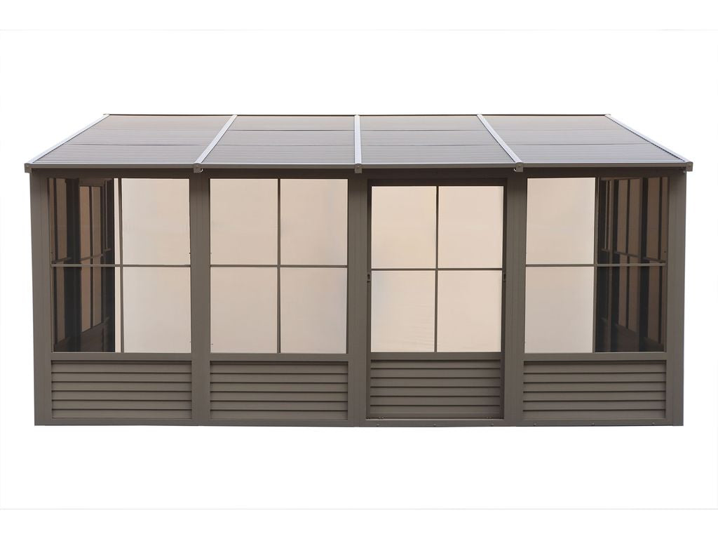 Florence 10x16 ft. Wall-Mounted Solarium, Metal Roof-Sand