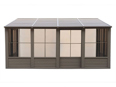 Florence 10x16 ft. Wall-Mounted Solarium, Metal Roof-Sand