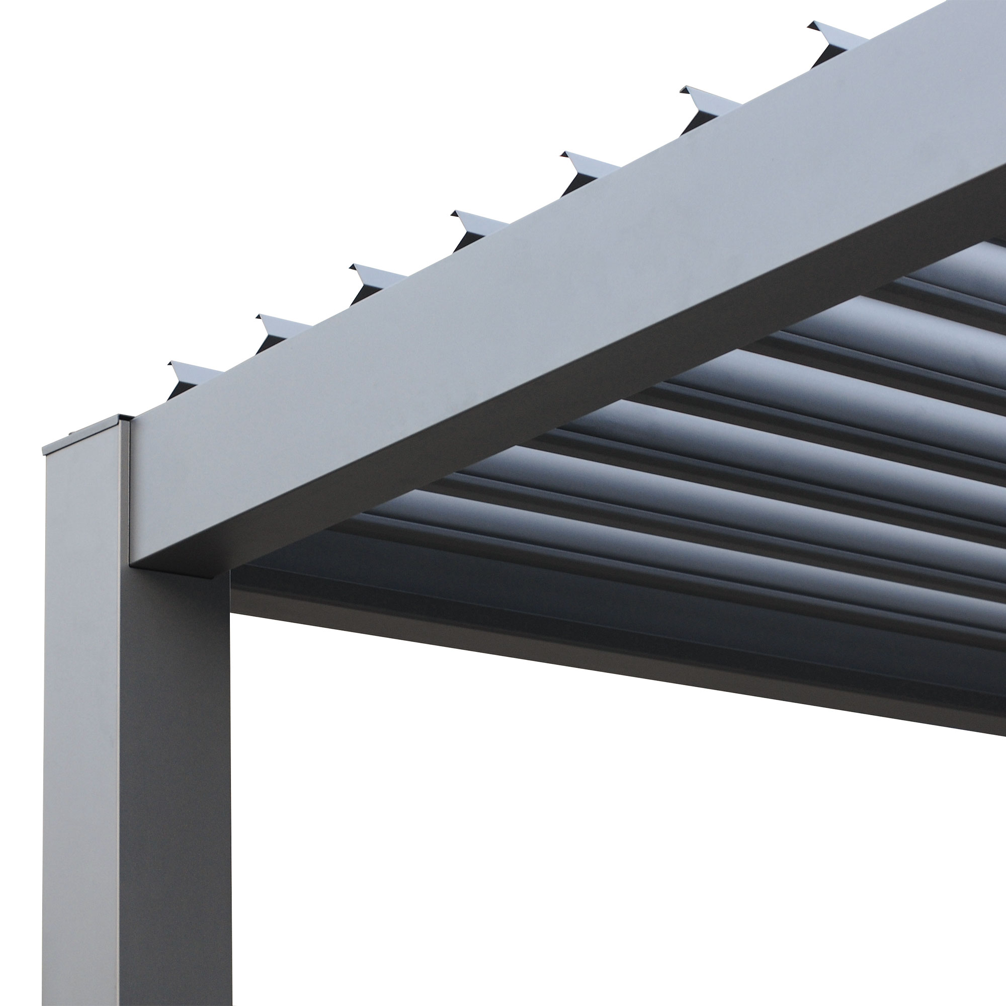 Nikko 10 x13 Aluminum Wall Mounted Pergola