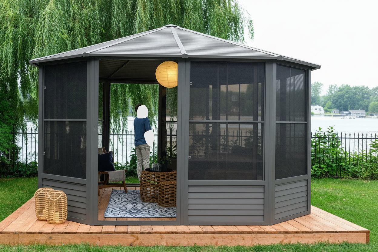 Florence 12x12 ft. Solarium–Metal Roof, Gray