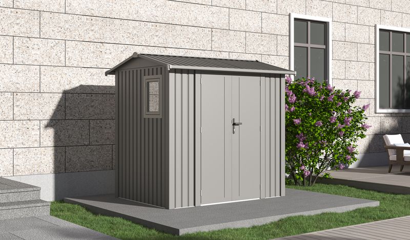 Willow 7.6x5.8 ft. Metal Shed-Slate