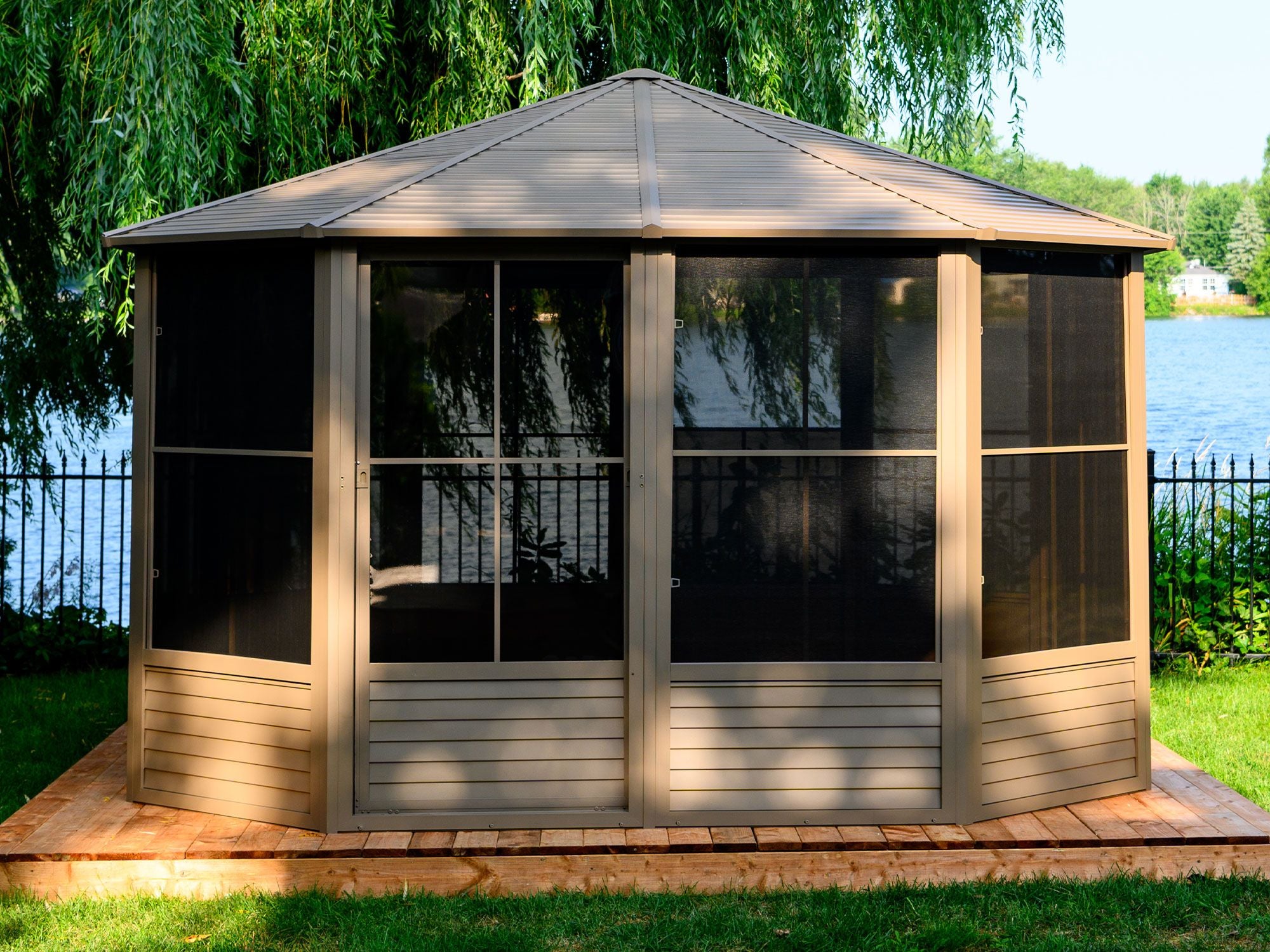 Florence 12x12 ft. Solarium–Metal Roof, Gray