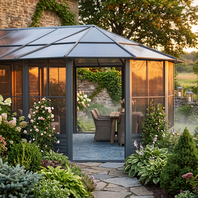 Florence 12x18 ft. Solarium–Polycarbonate Roof, Slate