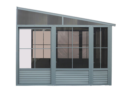 Solarium mural Florence 8x12 pi, toit en métal, ardoise