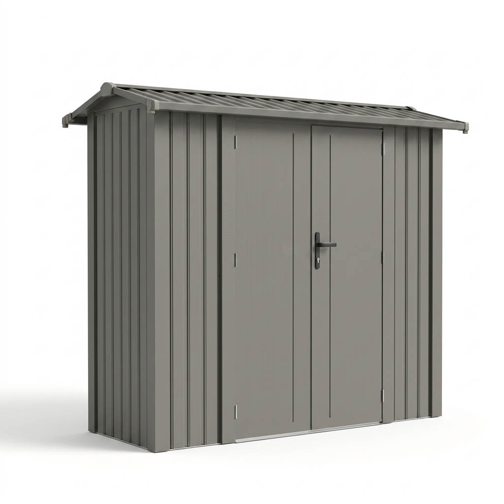 Willow 7.6 Ft x 3.7 Ft Heavy Duty Metal Shed-Slate