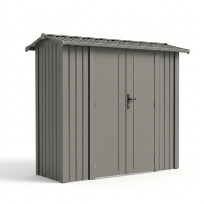Willow 7.6 Ft x 3.7 Ft Heavy Duty Metal Shed-Slate