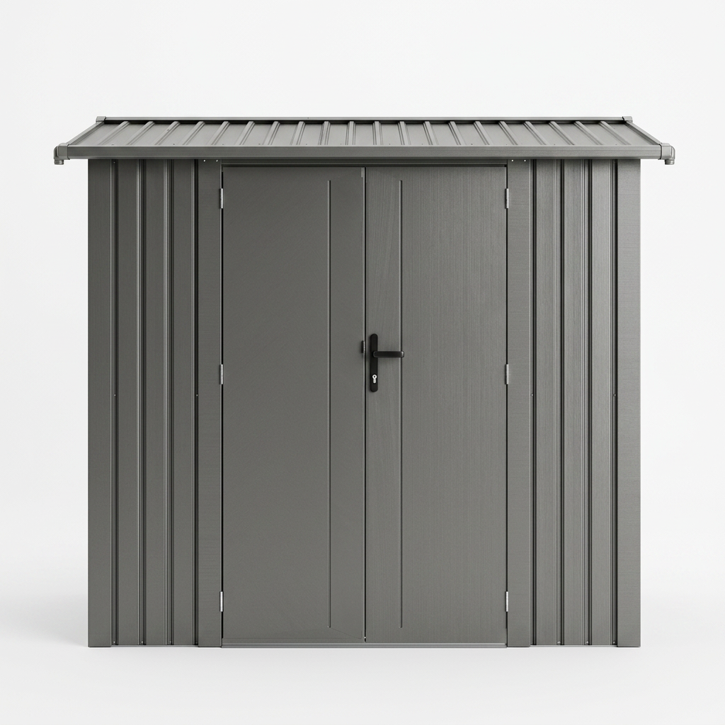 Willow 7.6 Ft x 5.8 Ft Heavy Duty Metal Shed-Slate