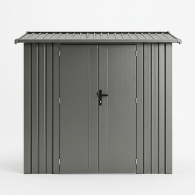 Willow 7.6 Ft x 5.8 Ft Heavy Duty Metal Shed-Slate