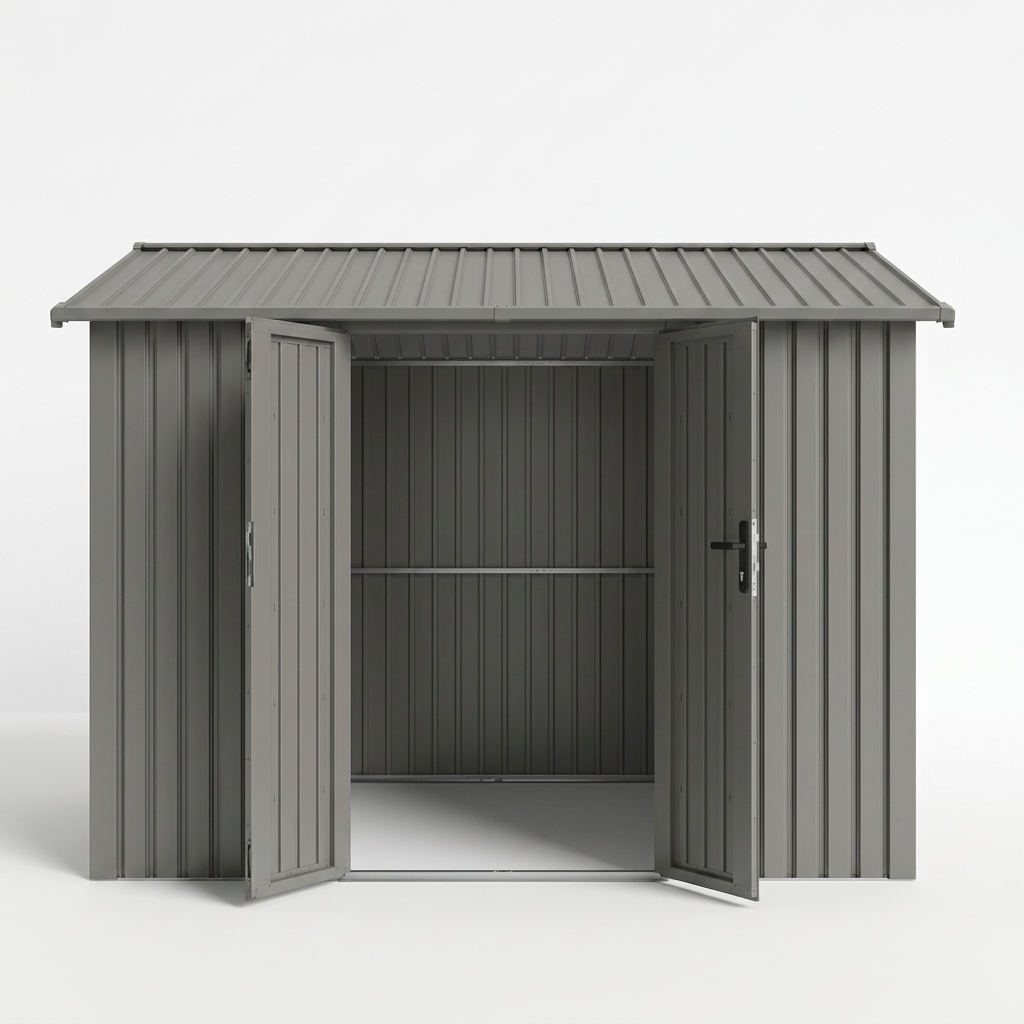 Willow 9.7 Ft x 7.9 Ft Heavy Duty Metal Shed-Slate
