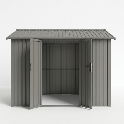 Willow 9.7 Ft x 10.0 Ft Heavy Duty Metal Shed-Slate