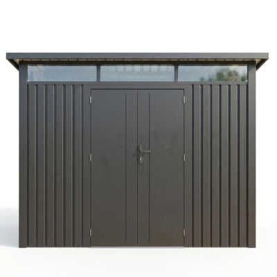 Arvada 9.5 Ft x 10.3 Ft Heavy Duty Metal Shed-Dark Grey