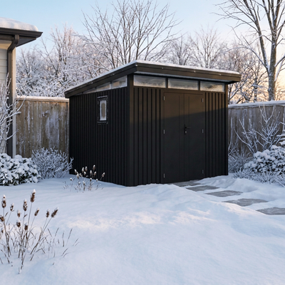 Arvada 9.5 Ft x 10.3 Ft Heavy Duty Metal Shed-Dark Grey