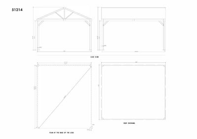 Yamaska 12x14 barn style gazebo, aluminum posts wood finish