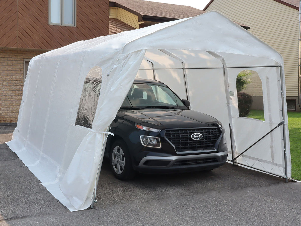 Car Shelter 11 ft. x 16 ft.–White