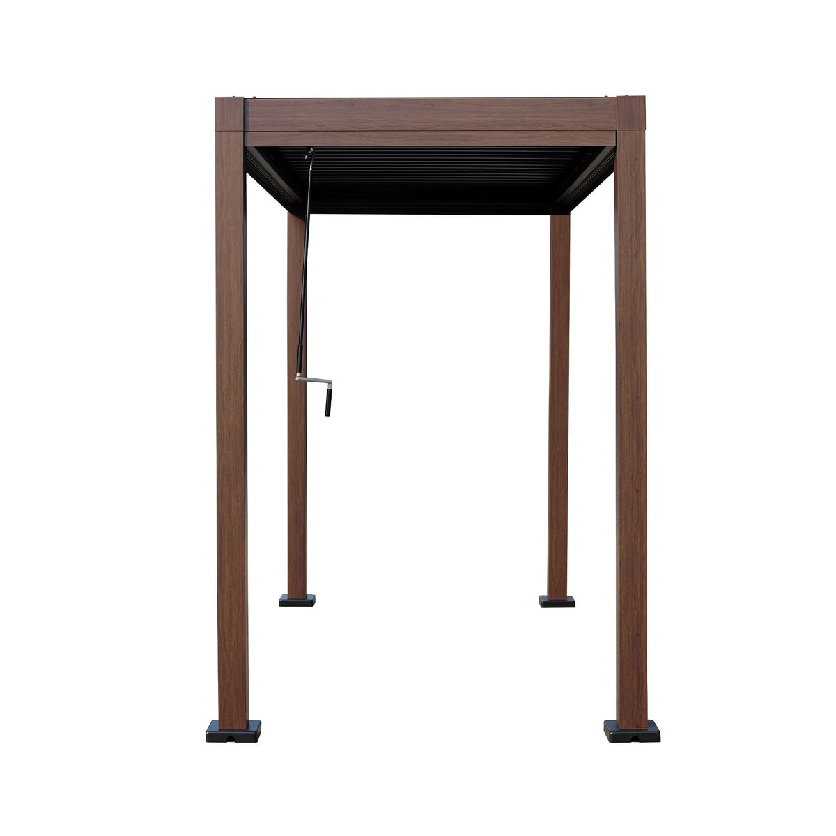 Kaslo 05 x10 Aluminum stand alone Pergola Wood finish - With Alum Tracks