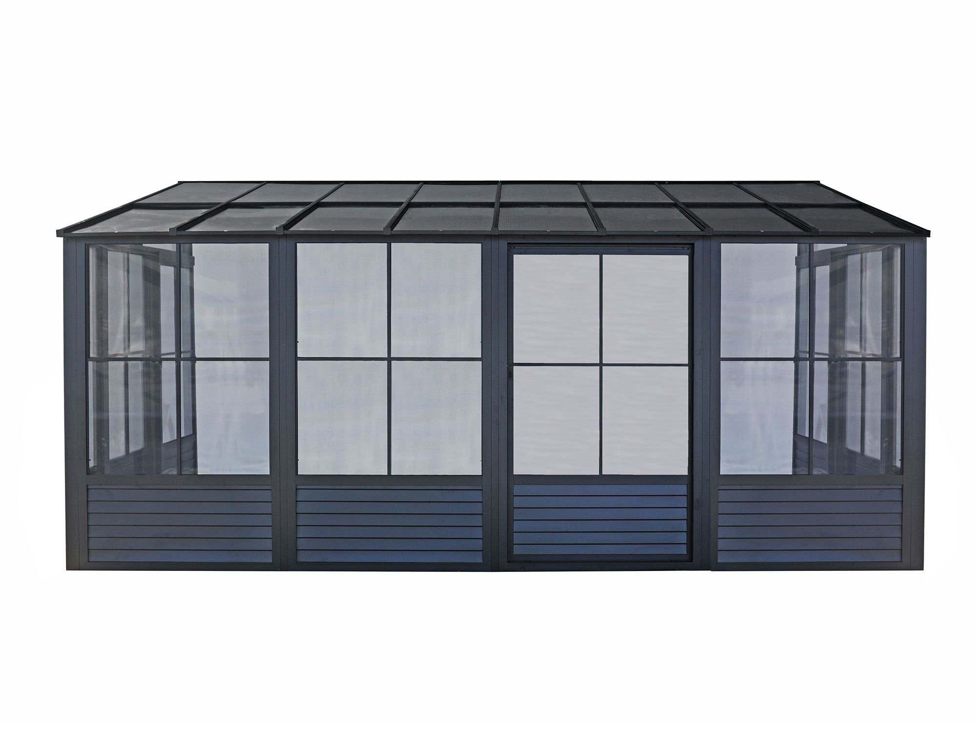 Florence 8x16 ft. Wall-Mounted Solarium, Polycarbonate Roof–Black