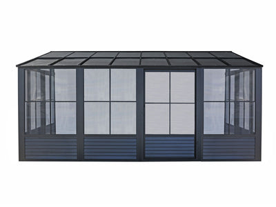 Florence 8x16 ft. Wall-Mounted Solarium, Polycarbonate Roof–Black