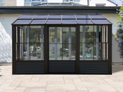 Florence 8x12 ft. Wall-Mounted Solarium,  Polycarbonate Roof–Black