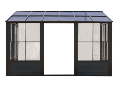 Florence 8x12 ft. Wall-Mounted Solarium,  Polycarbonate Roof–Black