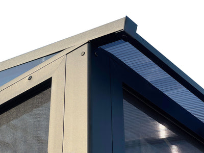 Florence 8x12 ft. Wall-Mounted Solarium,  Polycarbonate Roof–Black