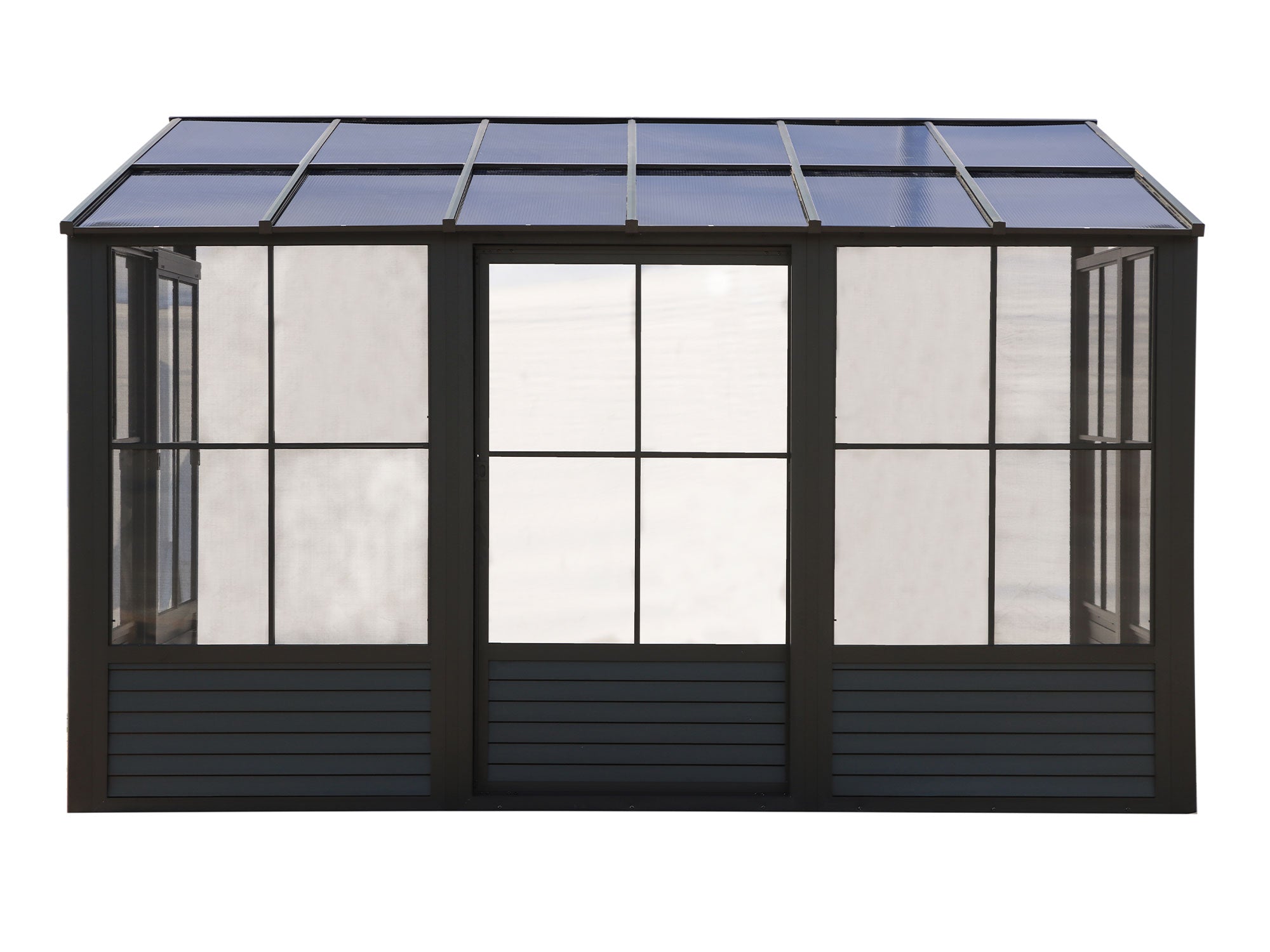 Florence 8x12 ft. Wall-Mounted Solarium,  Polycarbonate Roof–Black
