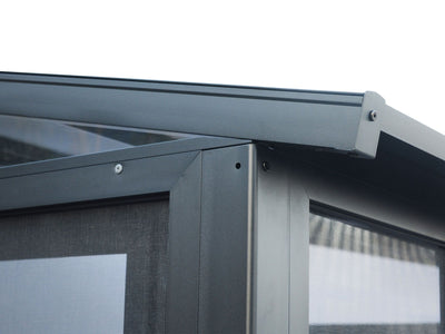 Florence 8x12 ft. Wall–Mounted Solarium, Metal Roof-Black