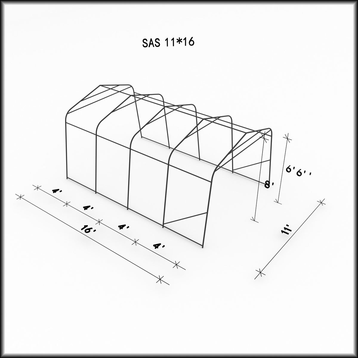 Car Shelter 11 ft. x 16 ft.–White