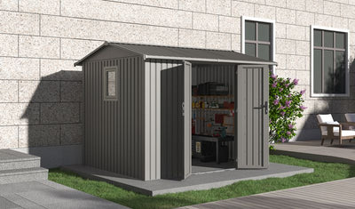 Willow 9.7x7.9 ft. Metal Shed-Slate