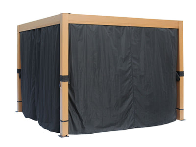 Black Curtains For Freestanding Pergola 10x10 ft.