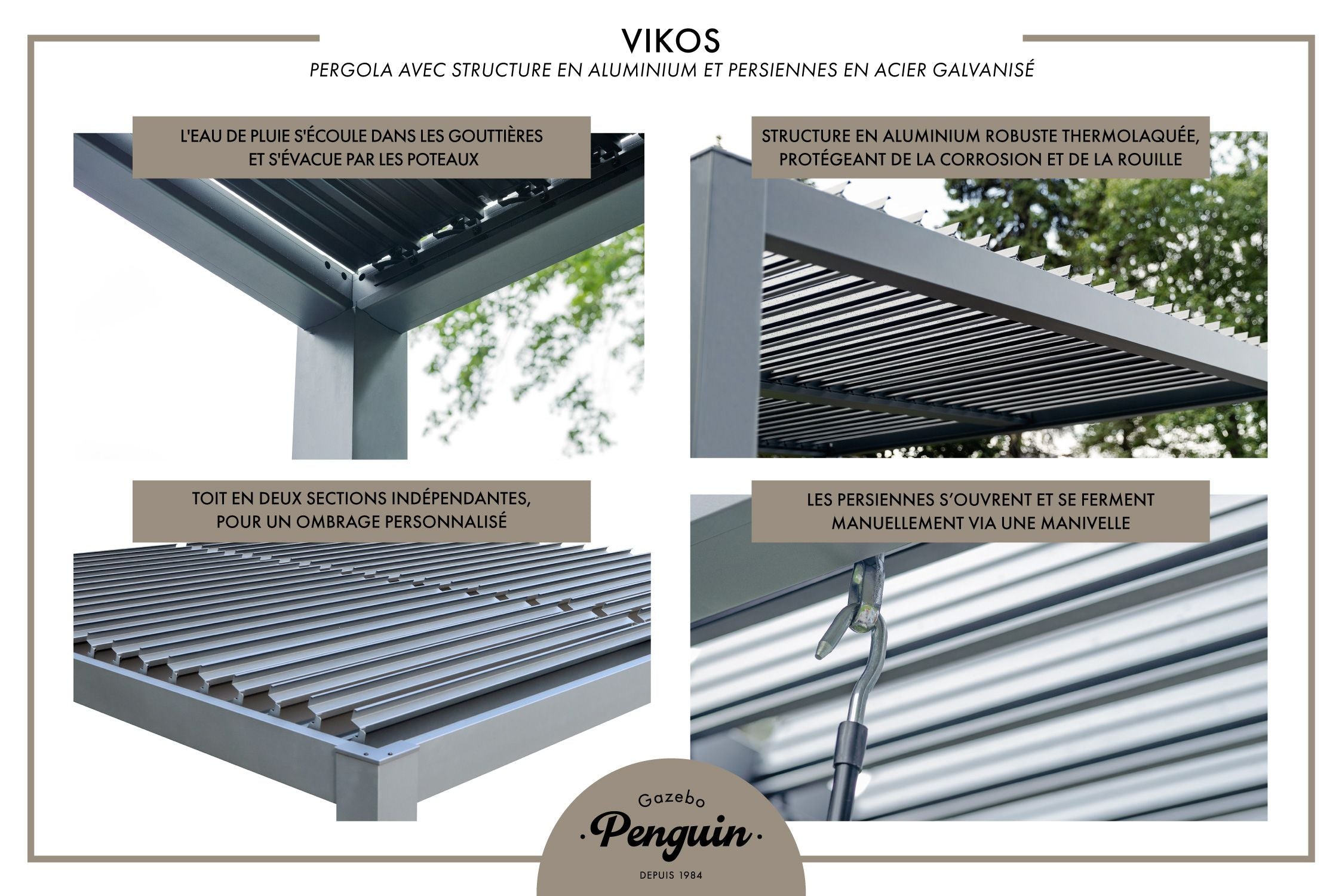 Vikos 10x13 ft. Freestanding Aluminum Pergola