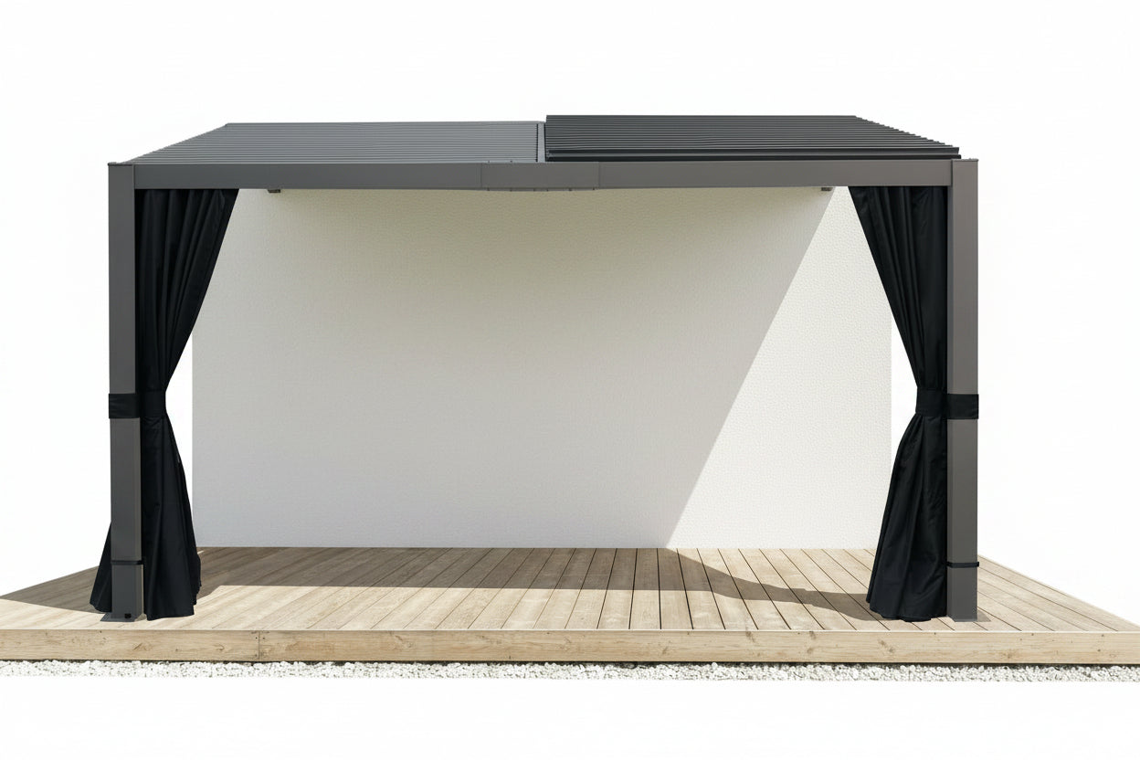 Nikko 10 x13 Aluminum Wall Mounted Pergola