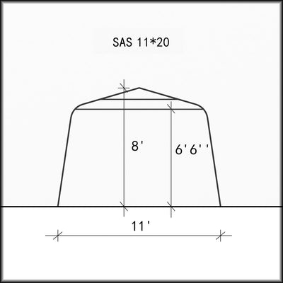 Car Shelter 11 ft. x 20 ft.–White