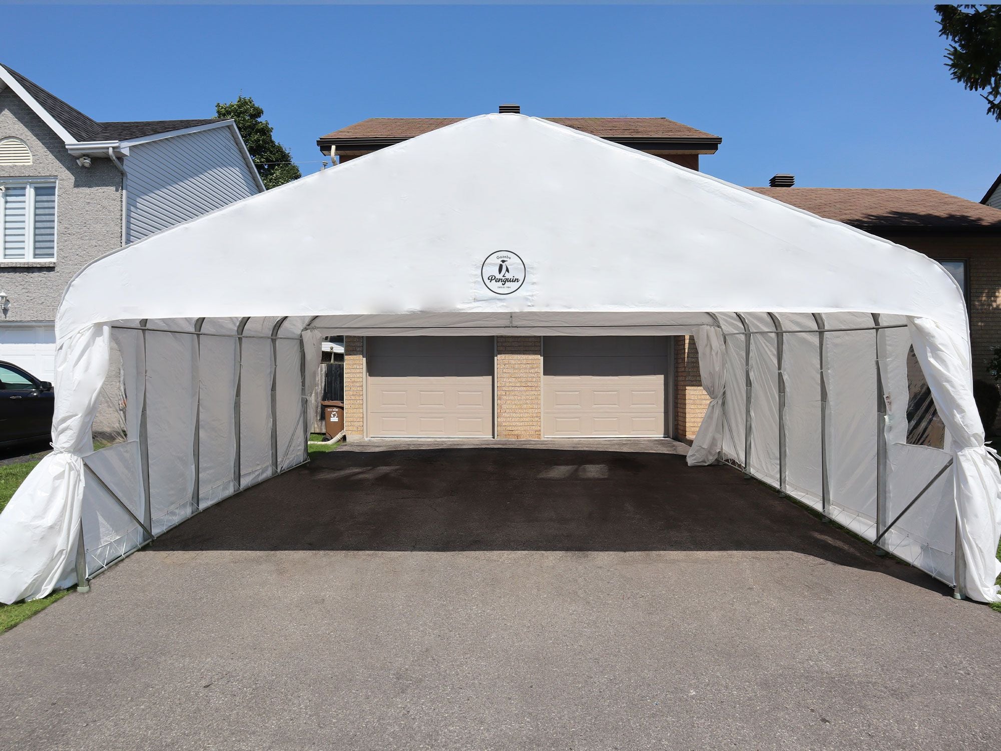 Deluxe Double Car Shelter 18 ft. x 20 ft.–White